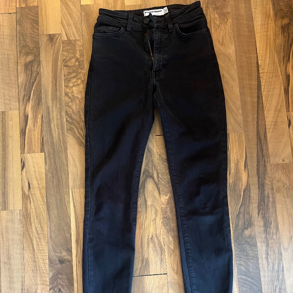 American Apparel Black High-Rise Skinny Jeans